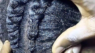 Hair Fetish for Ebony Teen Receiving Cum