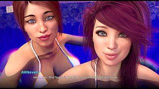 Busty brunette gets into some pc gameplay with big tits and erotic stories