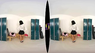 Gym Buddy - Sexy Brunette Striptease - Zexyvr - Sexlikereal