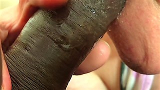 Black man playing the try not cum challenge with his wife sucking on his cock, failed and ended up cumming inside her mouth