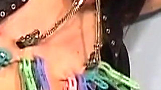 Bound Mature Brunette MILF Teased with Nipple Clamps