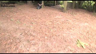 Deedee Tied and Cleavegagged Outside