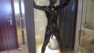 Mz20 - the Girl in Latex Clothing Locked in a Glass Room