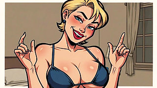 Ai Old Women in Bedroom Teasing and Flashing Tits