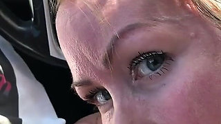 Big Cock Blowjob in a Rolling Car
