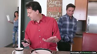 Melissa Lynn Step Mom Blowjob And Doggystyle With Huge Tits In Kitchen
