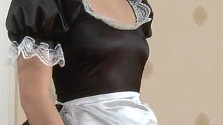 Carrie Quintana Russian Retro Pornstar, Dildo, Big Cock in the Ass, Multiple Positions for Russian Cosplay Maid, Cum in Mouth