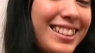 Threesomes with Fantastic Horny Girl Fucked and Creampied by Two Vintage Huge Cocks