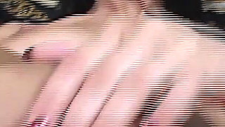 Ahegao Slut Stuffs Dripping Pussy with Glass Toy