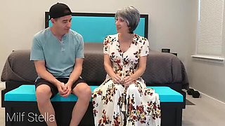 Step Grandma Anal Gift - MILF Stella Fucks Step Son - Huge Tits Anal Adventure