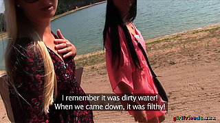 Girlfriends XXX - Keira Spreads Kayla's Trimmed Pussy Wide to Enjoy Sweet Licking & Outdoors Foreplay