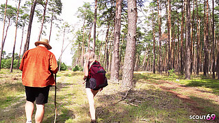 German Fit Glasses Girl with Big Tits Give Stranger a Fuck and Let Him Cum in Her