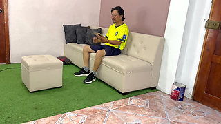 Beautiful Busty Brazilian Woman Gives Her Stepfather a Delicious Blowjob.