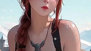 Redhead Warrior in Snow! Forbidden Leather Armor Seduction in Medieval Village. Cold Queen Unzips Her Gear & Goes Wild!