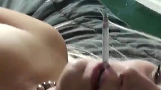 BBW smoking MILF fucks her handicapped stepson