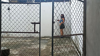 The girlfriend is seducing him to take him to the hotel. Amateur video