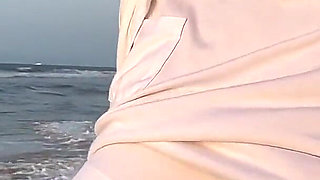 Blonde Amateur with Big Tits Is Walking Without a Bra