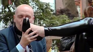Mistress Evilyne - Public Foot Worship and Humiliation
