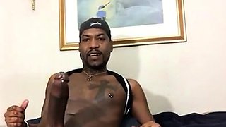 Big Black Cock Stroked by a Str8 Man