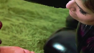 Lesbian Romantic Fuck: Latex and Whipped Cream, Big Boobs and Moans, Foot Fetish and Shiny Clothes!