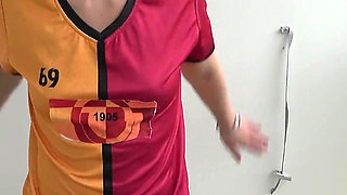 Juicy Pussy Sexy Girl Love Playing with Cum After Soccer Training