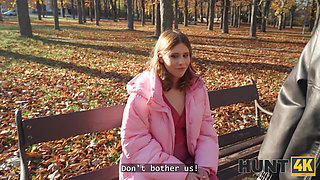 HUNT4K. She Shows her Boobs for Money and Cheats on her Girlfriend