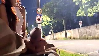 Risky masturbation at the bus stop next to the steamy girl!