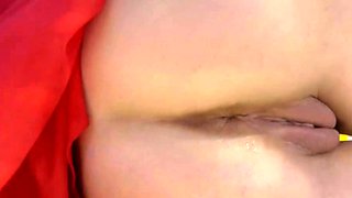 A freckled youthfull nymph in with lady masturbating