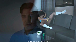 Anita's Internship - Gameplay - Roleplay - Petite Teen Masturbates with Banana and Gets Caught