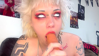 Lipstick Kisses and Blowjob Red Black Lips Deepthroat Sloppy