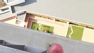 Masturbating on my balcony.