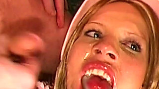 Ggg - Blonde Bukkake Slut Sucks and Swallows Massive Loads