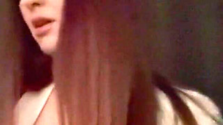 Smoking a Cigarette Out at Night and Showing My Big Tits