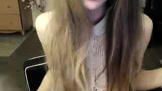 Emo teen on solo webcam masturbation