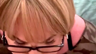 Sissy Cryssi give blow job to random guy