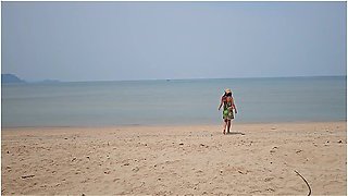 Public Beach No Panties # Risky Pussy N Red But Plug Flashing