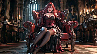 Red Goth Goddess Vs. Blonde Pure Angel! Contrast Between the Misty Church and the Stark White Bedroom.