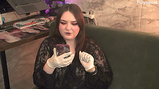 Porn story - guy enjoyed the girl's pussy and then her strap-on (Russian, femdom,cunnilingus, pegging, latex gloves)