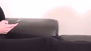 Hot blonde gets her feet licked by her bf