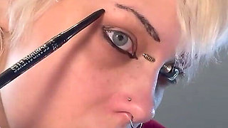 Goth Girl Glitterqueen1999 Ignores You Whilst She Applies Her Makeup, Black Lipstick, Lipstick Fetish Ignore Fetish, Humiliation