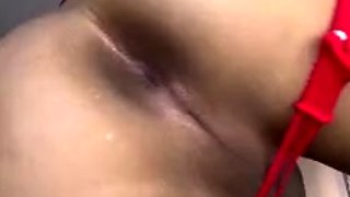 Antonella Morena Standing Anal Play With Dildo In Fishnet