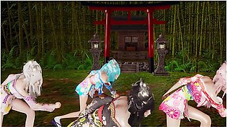 Car Toon - Girls Dancer極楽浄土 - Reika/ryoko/mona/susu