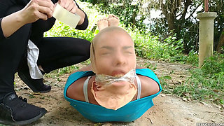 Captured Princess Hogtied Weak in Outdoor Bondage
