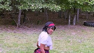 4K- Halloween Outdoor Girl Blowjob and Facial Super Hot Films