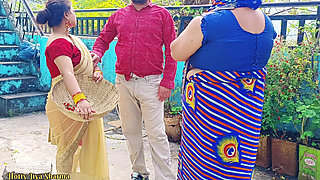 Desi Family Threesome Sex, Step Son in Law Sex with His Step Mother in Law and Wife