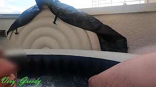 My Wife Gives Sloppy Blowjob in Spa Bathroom - Swallows Every Drop of Cum POV