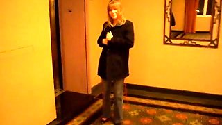 Amateur blonde with big boobs masturbates cam