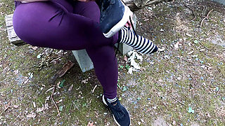 Using Her Tits and Vagina While Picnic