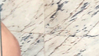 4K Pissing on Myself Before Shower Impossible Position Pee
