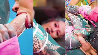 Alt Dreadhead Takes Hard BWC Anal with Wide Gapes & ATM